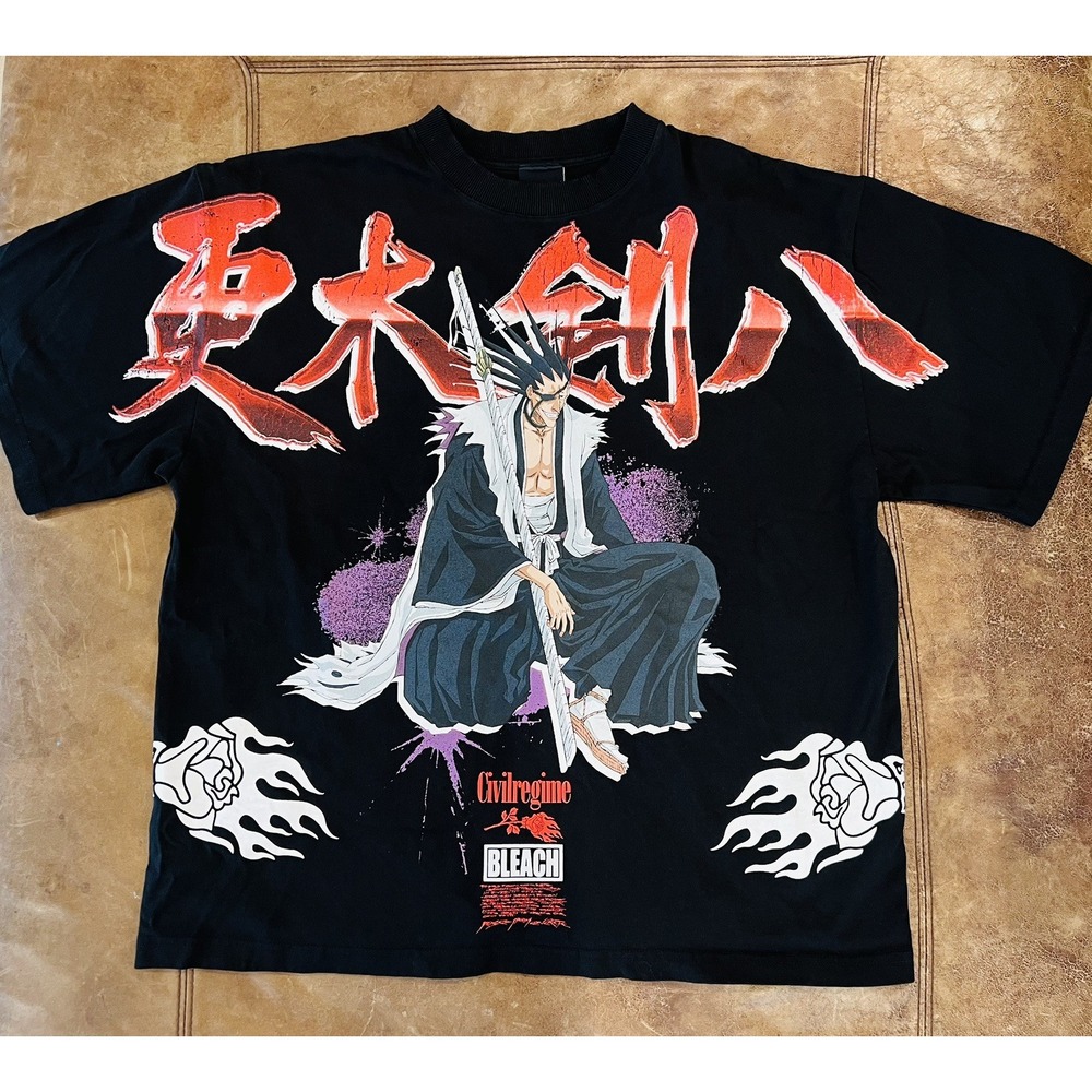 Civil Regime x Bleach Zaraki's Chaos 199X Oversized Graphic Tee Black Sz M #F